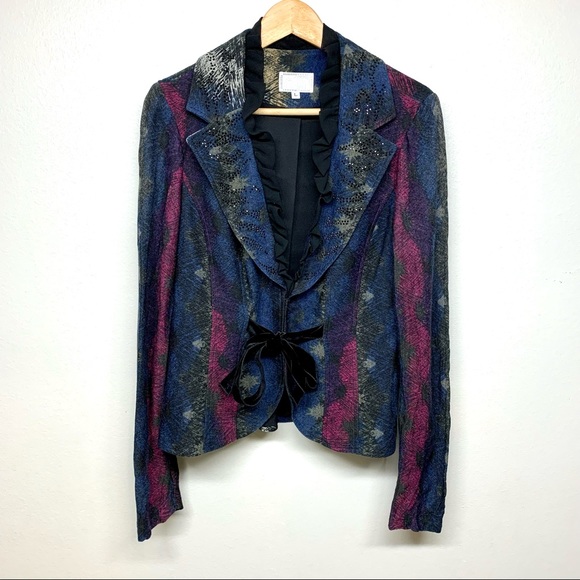 Alberto Makali Jackets & Blazers - Alberto Makali Multi Color Ruffle Collar Size L